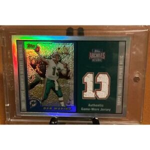2001 Topps Archives Reserve Dan Marino Dolphins Game Worn Jersey Dolphins